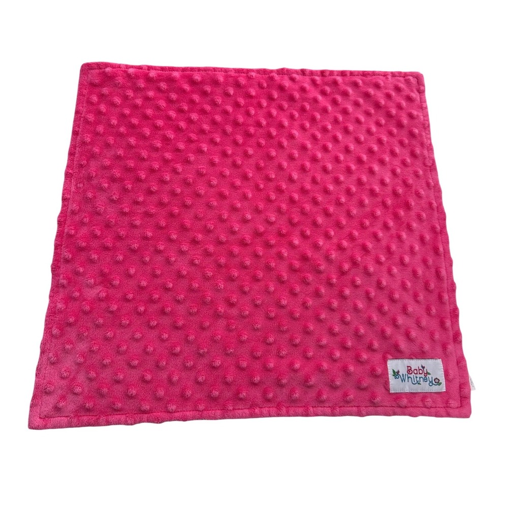 Baby Whitney Minky Dot Security Blanket Pink‎ Lovey Small 14.5x14.5 Plush